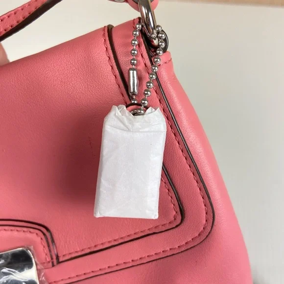 Coach Kristin Leather Flap Crossbody SV/Rose Pink F48986 Silver hardware - Picture 8 of 10